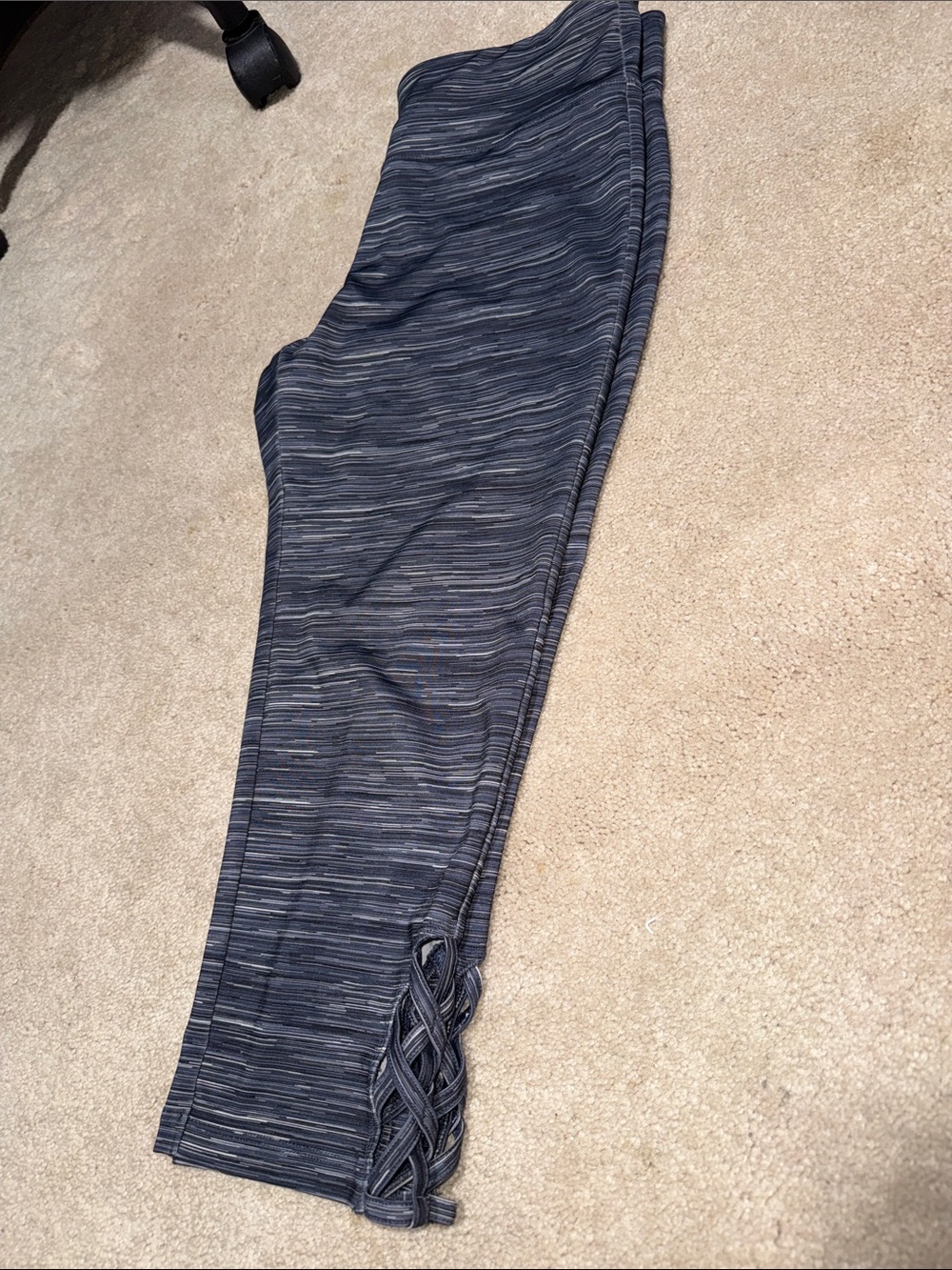 Live Love Dream Gray Striped Active Leggings